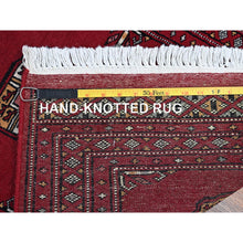 Load image into Gallery viewer, 2&#39;1&quot;x3&#39;1&quot; Scarlet Red, Princess Bokara With Tribal Medallions, Vegetable Dyes, Soft And Velvety Wool, Hand Knotted, Mat, Sample, Oriental Rug FWR7890