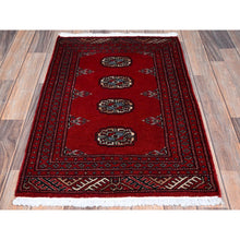 Load image into Gallery viewer, 2&#39;1&quot;x3&#39;3&quot; Chili Red, Princess Bokara With Tribal Medallions, Vegetable Dyes, Soft And Velvety Wool, Hand Knotted, Sample, Mat, Oriental Rug FWR7914