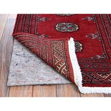 Load image into Gallery viewer, 2&#39;1&quot;x3&#39;3&quot; Chili Red, Princess Bokara With Tribal Medallions, Vegetable Dyes, Soft And Velvety Wool, Hand Knotted, Sample, Mat, Oriental Rug FWR7914