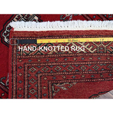 Load image into Gallery viewer, 2&#39;1&quot;x3&#39;3&quot; Chili Red, Princess Bokara With Tribal Medallions, Vegetable Dyes, Soft And Velvety Wool, Hand Knotted, Sample, Mat, Oriental Rug FWR7914
