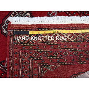 2'1"x3'3" Chili Red, Princess Bokara With Tribal Medallions, Vegetable Dyes, Soft And Velvety Wool, Hand Knotted, Sample, Mat, Oriental Rug FWR7914