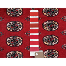 Load image into Gallery viewer, 5&#39;1&quot;x8&#39;1&quot; Chili Red, Princess Bokara with Geometric Medallions, Vegetable Dyes, Soft and Shiny Wool, Hand Knotted, Mat, Sample, Oriental Rug FWR7932