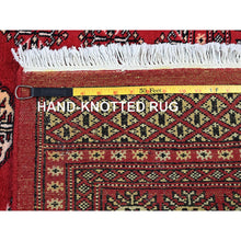 Load image into Gallery viewer, 5&#39;1&quot;x8&#39;1&quot; Chili Red, Princess Bokara With Geometric Medallions, Vegetable Dyes, Soft And Shiny Wool, Hand Knotted, Mat, Sample, Oriental Rug FWR7932