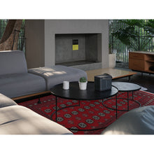 Load image into Gallery viewer, 6&#39;4&quot;x8&#39;10&quot; Crimson Red, Hand Knotted, Princess Bokara With Tribal Medallions, Vegetable Dyes, Soft And Velvety Wool, Oriental Rug FWR7938
