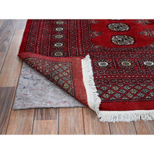 Load image into Gallery viewer, 6&#39;4&quot;x8&#39;10&quot; Crimson Red, Hand Knotted, Princess Bokara With Tribal Medallions, Vegetable Dyes, Soft And Velvety Wool, Oriental Rug FWR7938