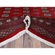 Load image into Gallery viewer, 6&#39;4&quot;x8&#39;10&quot; Crimson Red, Hand Knotted, Princess Bokara With Tribal Medallions, Vegetable Dyes, Soft And Velvety Wool, Oriental Rug FWR7938
