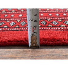 Load image into Gallery viewer, 6&#39;4&quot;x8&#39;10&quot; Crimson Red, Hand Knotted, Princess Bokara With Tribal Medallions, Vegetable Dyes, Soft And Velvety Wool, Oriental Rug FWR7938