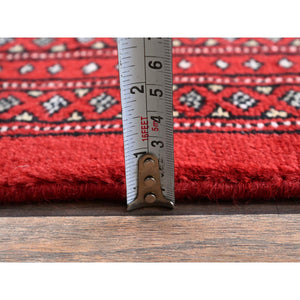 6'4"x8'10" Crimson Red, Hand Knotted, Princess Bokara With Tribal Medallions, Vegetable Dyes, Soft And Velvety Wool, Oriental Rug FWR7938