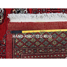 Load image into Gallery viewer, 6&#39;4&quot;x8&#39;10&quot; Crimson Red, Hand Knotted, Princess Bokara With Tribal Medallions, Vegetable Dyes, Soft And Velvety Wool, Oriental Rug FWR7938