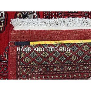 6'4"x8'10" Crimson Red, Hand Knotted, Princess Bokara With Tribal Medallions, Vegetable Dyes, Soft And Velvety Wool, Oriental Rug FWR7938