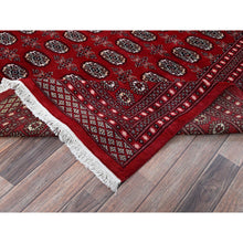 Load image into Gallery viewer, 9&#39;x11&#39;9&quot; Ruby Red, Princess Bokara With Tribal Medallions Design, Vegetable Dyes, Hand Knotted, Soft And Velvety Wool, Oriental Rug FWR7950