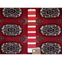 Load image into Gallery viewer, 9&#39;x11&#39;9&quot; Ruby Red, Princess Bokara With Tribal Medallions Design, Vegetable Dyes, Hand Knotted, Soft And Velvety Wool, Oriental Rug FWR7950