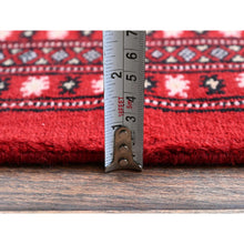 Load image into Gallery viewer, 9&#39;x11&#39;9&quot; Ruby Red, Princess Bokara With Tribal Medallions Design, Vegetable Dyes, Hand Knotted, Soft And Velvety Wool, Oriental Rug FWR7950