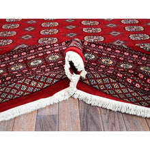 Load image into Gallery viewer, 9&#39;4&quot;x12&#39; Berry Red, Princess Bokara With Geometric Medallions, Soft And Velvety Wool, Hand Knotted, Vegetable Dyes, Oriental Rug FWR7962