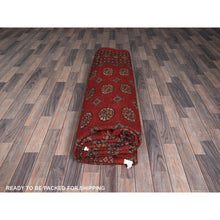 Load image into Gallery viewer, 9&#39;4&quot;x12&#39; Berry Red, Princess Bokara With Geometric Medallions, Soft And Velvety Wool, Hand Knotted, Vegetable Dyes, Oriental Rug FWR7962