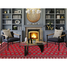 Load image into Gallery viewer, 8&#39;1&quot;x10&#39; Chili Red, Princess Bokara with Tribal Medallions, Vegetable Dyes, Hand Knotted, Soft and Velvety Wool, Oriental Rug FWR7974