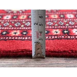 8'1"x10' Chili Red, Princess Bokara with Tribal Medallions, Vegetable Dyes, Hand Knotted, Soft and Velvety Wool, Oriental Rug FWR7974