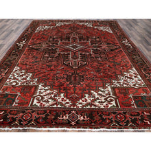 Load image into Gallery viewer, 8&#39;1&quot;x10&#39;8&quot; Blush Red, Vintage Persian Heriz With Geometric Medallion Design, 100% Wool, Hand Knotted, Even Wear, Cropped Thin, Good Condition, Sides And Ends Professionally Secured, Oriental Rug FWR7980