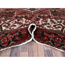 Load image into Gallery viewer, 8&#39;1&quot;x10&#39;8&quot; Blush Red, Vintage Persian Heriz With Geometric Medallion Design, 100% Wool, Hand Knotted, Even Wear, Cropped Thin, Good Condition, Sides And Ends Professionally Secured, Oriental Rug FWR7980