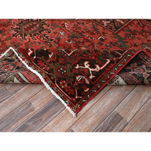 Load image into Gallery viewer, 8&#39;1&quot;x10&#39;8&quot; Blush Red, Vintage Persian Heriz With Geometric Medallion Design, 100% Wool, Hand Knotted, Even Wear, Cropped Thin, Good Condition, Sides And Ends Professionally Secured, Oriental Rug FWR7980
