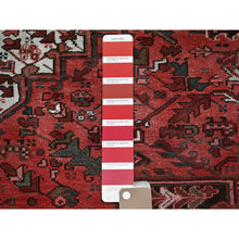 Load image into Gallery viewer, 8&#39;1&quot;x10&#39;8&quot; Blush Red, Vintage Persian Heriz With Geometric Medallion Design, 100% Wool, Hand Knotted, Even Wear, Cropped Thin, Good Condition, Sides And Ends Professionally Secured, Oriental Rug FWR7980