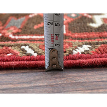 Load image into Gallery viewer, 8&#39;1&quot;x10&#39;8&quot; Blush Red, Vintage Persian Heriz With Geometric Medallion Design, 100% Wool, Hand Knotted, Even Wear, Cropped Thin, Good Condition, Sides And Ends Professionally Secured, Oriental Rug FWR7980