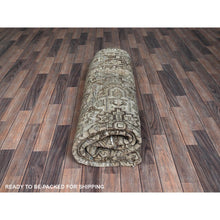 Load image into Gallery viewer, 7&#39;1&quot;x9&#39;8&quot; Beige, Vintage And Worn, Persian Heriz With Geometric Medallion Design, Shaved Down, Sides And Ends Professionally Secured, Clean, Hand Knotted, 100% Wool, Oriental Rug FWR7986