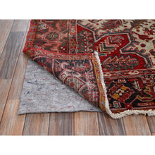 Load image into Gallery viewer, 8&#39;3&quot;x10&#39;8&quot; Crimson Red, Vintage Persian Heriz With Geometric Medallion Design, 100% Wool, Hand Knotted, Worn And Distressed, Cropped Thin, Clean, Sides And Ends Professionally Secured, Oriental Rug FWR8004