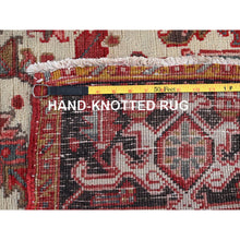 Load image into Gallery viewer, 8&#39;3&quot;x10&#39;8&quot; Crimson Red, Vintage Persian Heriz With Geometric Medallion Design, 100% Wool, Hand Knotted, Worn And Distressed, Cropped Thin, Clean, Sides And Ends Professionally Secured, Oriental Rug FWR8004