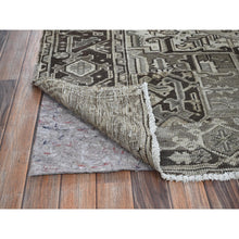 Load image into Gallery viewer, 8&#39;x9&#39;4&quot; Pastel Gray, Vintage Persian Heriz With Distinct Abrash, Unique Patches, Stone Washed, Worn And Distressed, Sheared Low, Sides And Ends Professionally Secured, 100% Wool, Hand Knotted, Squarish, Oriental Rug FWR8016