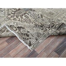 Load image into Gallery viewer, 8&#39;x9&#39;4&quot; Pastel Gray, Vintage Persian Heriz With Distinct Abrash, Unique Patches, Stone Washed, Worn And Distressed, Sheared Low, Sides And Ends Professionally Secured, 100% Wool, Hand Knotted, Squarish, Oriental Rug FWR8016