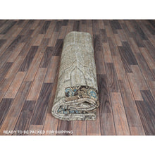 Load image into Gallery viewer, 8&#39;x9&#39;4&quot; Pastel Gray, Vintage Persian Heriz With Distinct Abrash, Unique Patches, Stone Washed, Worn And Distressed, Sheared Low, Sides And Ends Professionally Secured, 100% Wool, Hand Knotted, Squarish, Oriental Rug FWR8016