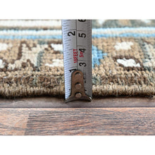 Load image into Gallery viewer, 8&#39;x9&#39;4&quot; Pastel Gray, Vintage Persian Heriz With Distinct Abrash, Unique Patches, Stone Washed, Worn And Distressed, Sheared Low, Sides And Ends Professionally Secured, 100% Wool, Hand Knotted, Squarish, Oriental Rug FWR8016