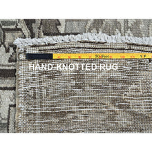 Load image into Gallery viewer, 8&#39;x9&#39;4&quot; Pastel Gray, Vintage Persian Heriz With Distinct Abrash, Unique Patches, Stone Washed, Worn And Distressed, Sheared Low, Sides And Ends Professionally Secured, 100% Wool, Hand Knotted, Squarish, Oriental Rug FWR8016