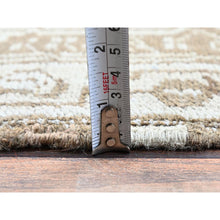 Load image into Gallery viewer, 7&#39;6&quot;x10&#39;4&quot; Pastel Gray, Vintage Persian Heriz With Geometric Medallion Design, Stone Washed, Unique Patches, Abrash, 100% Wool, Hand Knotted, Even Wear, Cropped Thin, Sides And Ends Professionally Secured, Oriental Rug FWR8022