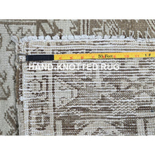 Load image into Gallery viewer, 7&#39;6&quot;x10&#39;4&quot; Pastel Gray, Vintage Persian Heriz With Geometric Medallion Design, Stone Washed, Unique Patches, Abrash, 100% Wool, Hand Knotted, Even Wear, Cropped Thin, Sides And Ends Professionally Secured, Oriental Rug FWR8022