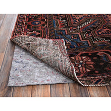 Load image into Gallery viewer, 8&#39;8&quot;x11&#39; Blush Red, Vintage Persian Heriz with Some Wear, Sheared Low, Sides and Ends Professionally Secured, Clean, Hand Knotted, 100% Wool, Oriental Rug FWR8034
