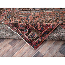 Load image into Gallery viewer, 8&#39;8&quot;x11&#39; Blush Red, Vintage Persian Heriz with Some Wear, Sheared Low, Sides and Ends Professionally Secured, Clean, Hand Knotted, 100% Wool, Oriental Rug FWR8034