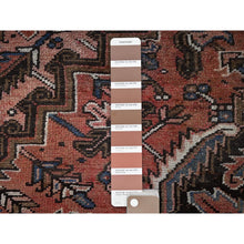 Load image into Gallery viewer, 8&#39;8&quot;x11&#39; Blush Red, Vintage Persian Heriz with Some Wear, Sheared Low, Sides and Ends Professionally Secured, Clean, Hand Knotted, 100% Wool, Oriental Rug FWR8034