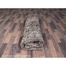 Load image into Gallery viewer, 8&#39;8&quot;x11&#39; Blush Red, Vintage Persian Heriz with Some Wear, Sheared Low, Sides and Ends Professionally Secured, Clean, Hand Knotted, 100% Wool, Oriental Rug FWR8034