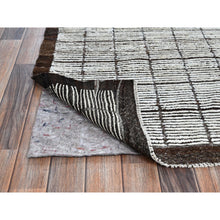 Load image into Gallery viewer, 9&#39;6&quot;x11&#39;8&quot; Daisy White, Moroccan Weave With Box Design, Textured Pile, Tone On Tone, Undyed Natural Wool, Hand Knotted, Oriental Rug FWR8040