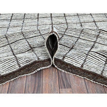 Load image into Gallery viewer, 9&#39;6&quot;x11&#39;8&quot; Daisy White, Moroccan Weave With Box Design, Textured Pile, Tone On Tone, Undyed Natural Wool, Hand Knotted, Oriental Rug FWR8040