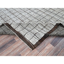 Load image into Gallery viewer, 9&#39;6&quot;x11&#39;8&quot; Daisy White, Moroccan Weave With Box Design, Textured Pile, Tone On Tone, Undyed Natural Wool, Hand Knotted, Oriental Rug FWR8040