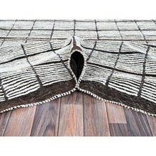 Load image into Gallery viewer, 10&#39;5&quot;x13&#39;8&quot; Vista White, Moroccan Weave With Box Design, Tone On Tone, Textured Pile, Undyed Natural Wool, Hand Knotted, Oriental Rug FWR8046
