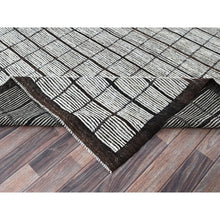 Load image into Gallery viewer, 10&#39;5&quot;x13&#39;8&quot; Vista White, Moroccan Weave With Box Design, Tone On Tone, Textured Pile, Undyed Natural Wool, Hand Knotted, Oriental Rug FWR8046