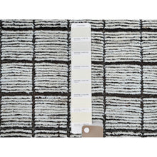 Load image into Gallery viewer, 10&#39;5&quot;x13&#39;8&quot; Vista White, Moroccan Weave With Box Design, Tone On Tone, Textured Pile, Undyed Natural Wool, Hand Knotted, Oriental Rug FWR8046