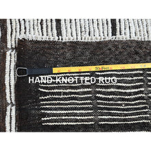 Load image into Gallery viewer, 10&#39;5&quot;x13&#39;8&quot; Vista White, Moroccan Weave With Box Design, Tone On Tone, Textured Pile, Undyed Natural Wool, Hand Knotted, Oriental Rug FWR8046