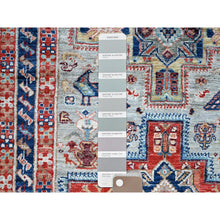 Load image into Gallery viewer, 2&#39;8&quot;x7&#39;5&quot; Mirage Gray, Armenian Inspired Caucasian Design With Bird Figurines, Hand Knotted, Super Fine Wool, 200 Kpsi, Denser Weave, Vegetable Dyes, Runner, Oriental Rug FWR8052