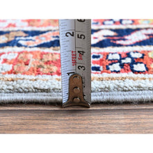 Load image into Gallery viewer, 2&#39;7&quot;x8&#39; Misty Gray, Armenian Inspired Caucasian Design With Bird Figurines, Super Fine Wool, 200 Kpsi, Hand Knotted, Vegetable Dyes, Denser Weave, Runner, Oriental Rug FWR8070