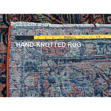 Load image into Gallery viewer, 8&#39;8&quot;x11&#39;6&quot; Salmon Red, Antique Persian Sarouk, Washed And Shaved Low, Sides And Ends Professionally Secured, Shabby Chic, Distressed, Zero Pile, Hand Knotted, Pure Wool, Oriental Rug FWR8202